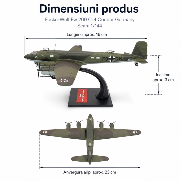 Macheta avion Focke-Wulf Fw 200 C-4 Condor Germany, scara 1:144, Atlas, cu suport si blister [5]