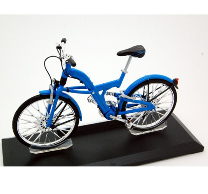 Macheta bicicleta BMW Q5 T albastra, scara 1:10, Welly, cu postament [4]