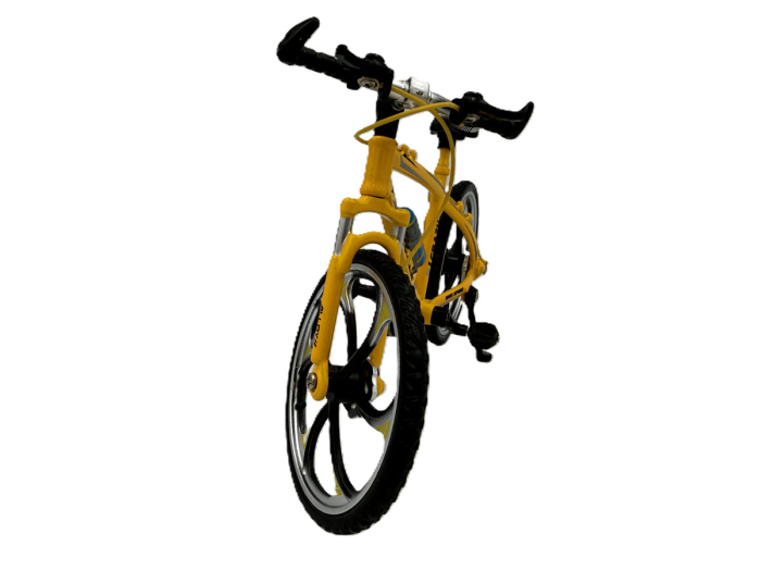 Macheta Bicicleta Mountain Bike 1:10 galbena Golden Wheel 02C – Miniatura Bicicleta cu Parti Mobile [2]