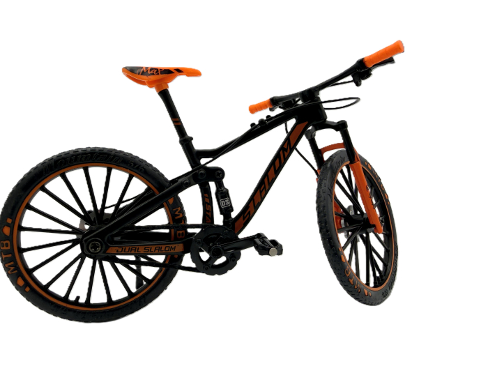 Machetă bicicletă MTB Slalom 1:10 portocaliu Golden Wheel 05C – miniatură cu părți mobile [5]