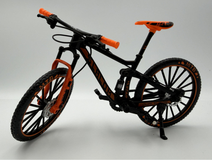Machetă bicicletă MTB Slalom 1:10 portocaliu Golden Wheel 05C – miniatură cu părți mobile [3]