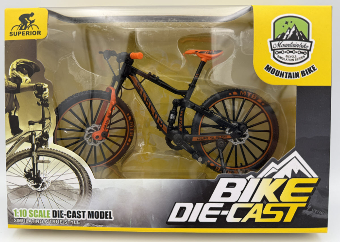 Machetă bicicletă MTB Slalom 1:10 portocaliu Golden Wheel 05C – miniatură cu părți mobile [6]