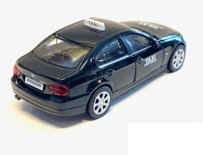 Macheta BMW 318i Taxi Stockholm Sweden 2006 Negru – Welly 1:38 [3]