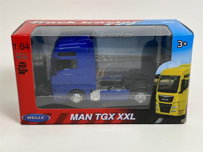 Macheta Cap Tractor MAN TGX XXL 2 axe albastru, scara 1:64, Welly [5]