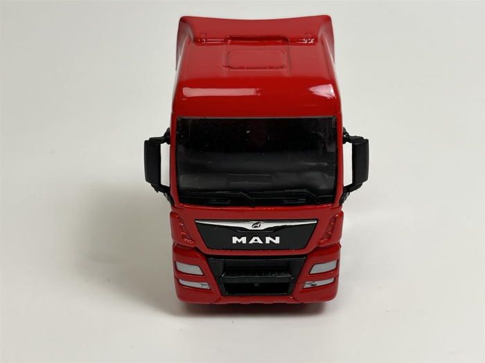 Macheta Cap Tractor MAN TGX XXL 2 axe rosu, scara 1:64, Welly [3]