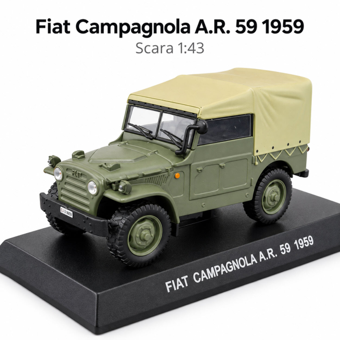 Macheta Carabinieri Fiat Campagnola A.R. 59 1959 verde, scara 1:43, Atlas [5]