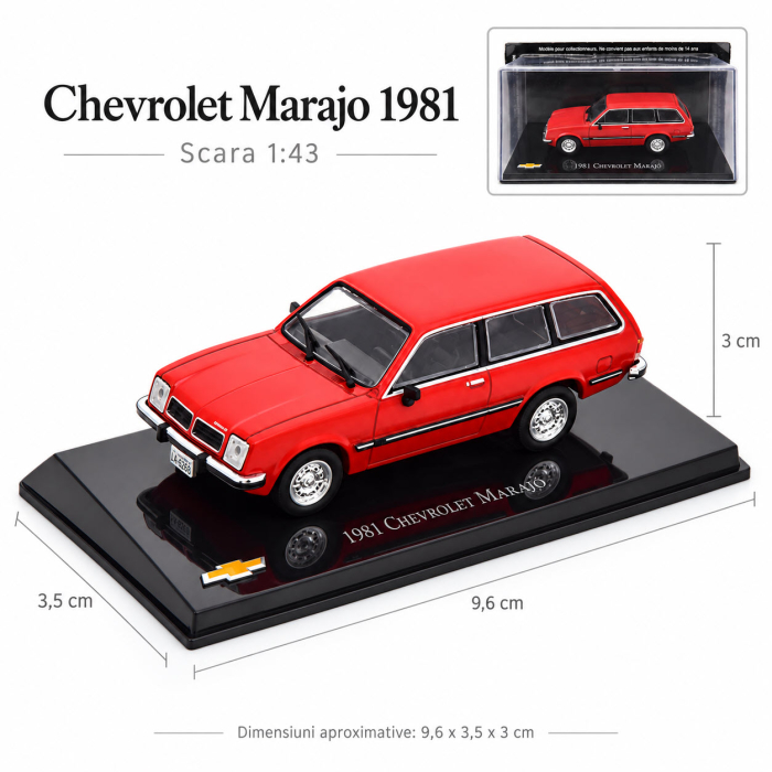 Macheta Chevrolet Marajo 1981, rosie, scara 1:43, Atlas, cu vitrina plexiglas [5]