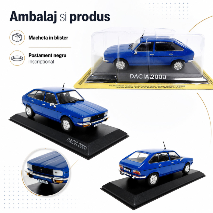 Macheta Dacia 2000 1982 (Renault 20), scara 1:43, De Agostini, albastru [2]