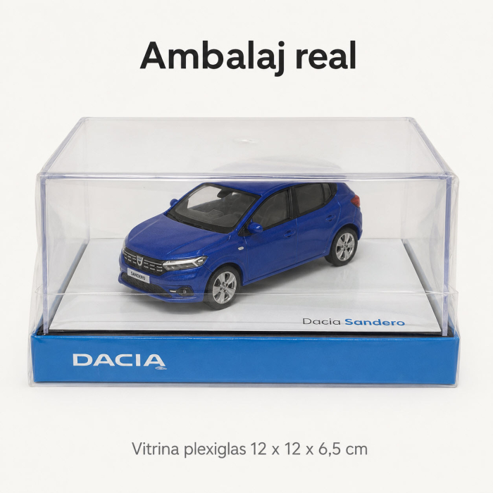 Macheta Dacia Sandero 1:43 Norev – Dealer Model, Bleu Iron [5]