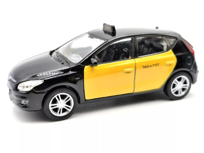Macheta Hyundai i30 Taxi Barcelona Galben cu Negru – Welly 1:38 [1]