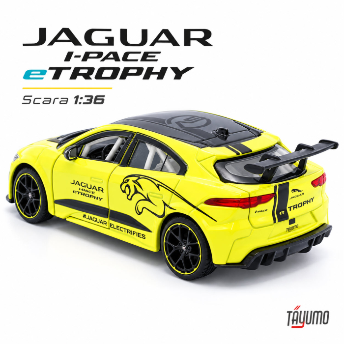 Macheta Jaguar I-PACE eTROPHY Galben, scara 1:36, Tayumo [5]