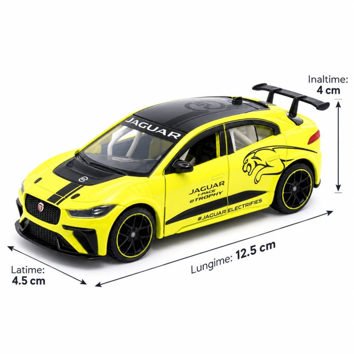 Macheta Jaguar I-PACE eTROPHY Galben, scara 1:36, Tayumo [3]