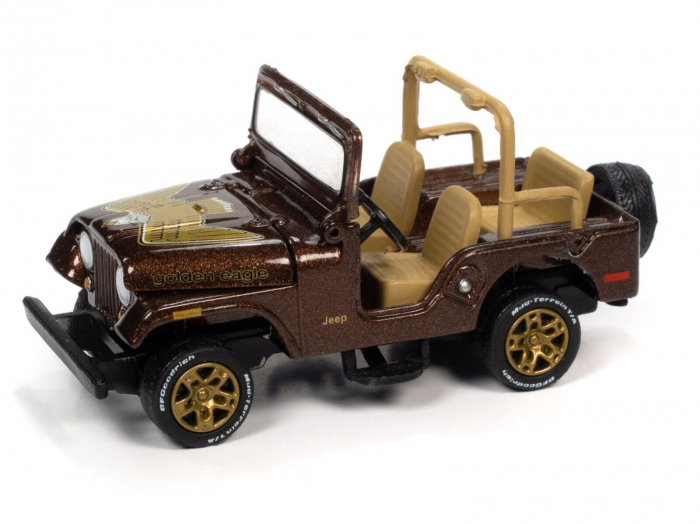 Macheta Jeep CJ-5 maro închis cu grafică Golden Eagle, 1:64 Johnny Lightning [2]