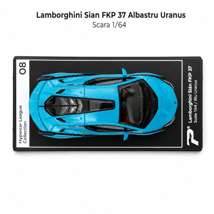 Macheta Lamborghini Sian FKP 37 Albastru Uranus, scara 1:64, Kinsmart, Hypercar League Collection [4]