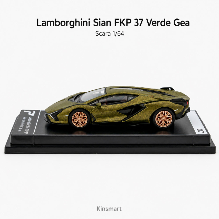 Macheta Lamborghini Sian FKP 37 Verde Gea, scara 1:64, Kinsmart, Hypercar League Collection [5]