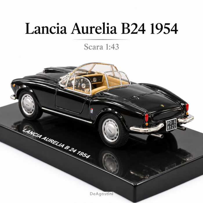Macheta Lancia Aurelia B24 1954 Neagra, Scara 1:43, DeAgostini [6]