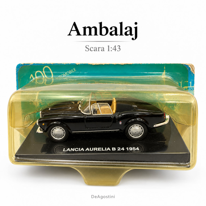 Macheta Lancia Aurelia B24 1954 Neagra, Scara 1:43, DeAgostini [7]