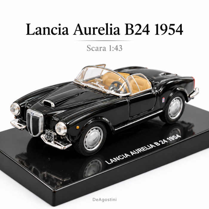 Macheta Lancia Aurelia B24 1954 Neagra, Scara 1:43, DeAgostini [4]