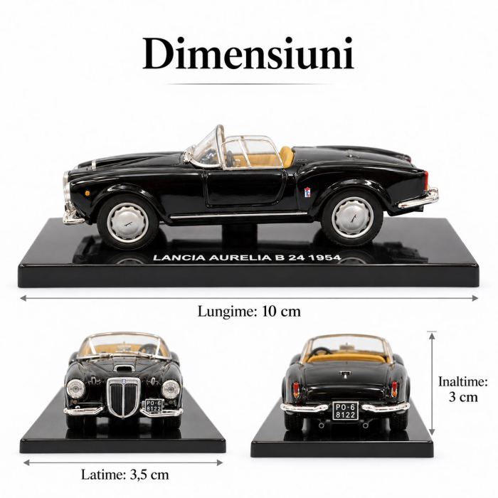 Macheta Lancia Aurelia B24 1954 Neagra, Scara 1:43, DeAgostini [2]