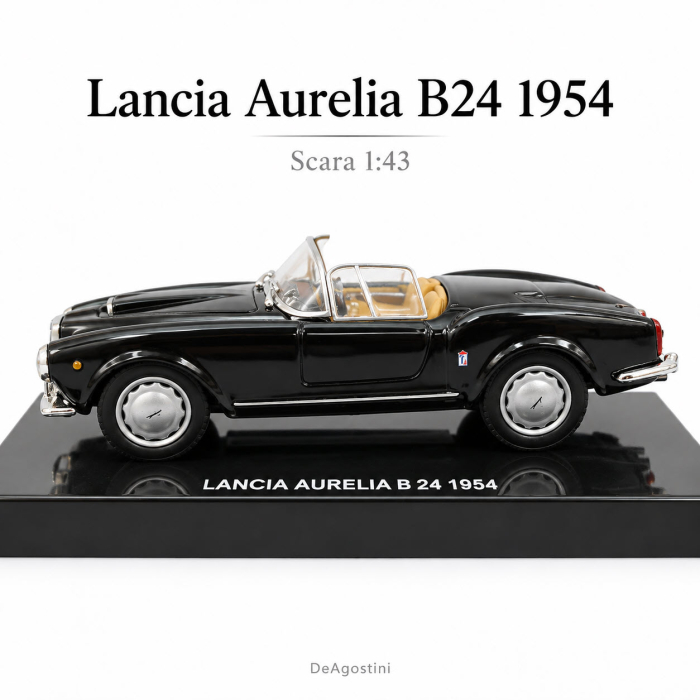 Macheta Lancia Aurelia B24 1954 Neagra, Scara 1:43, DeAgostini [5]