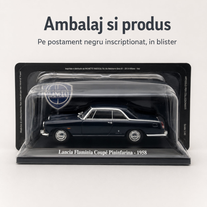 Macheta Lancia Flaminia Coupe Pininfarina 1958 negru lucios, scara 1:43, Hachette [5]