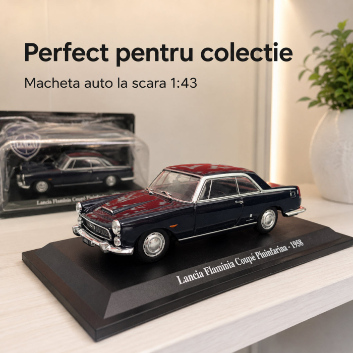Macheta Lancia Flaminia Coupe Pininfarina 1958 negru lucios, scara 1:43, Hachette [4]