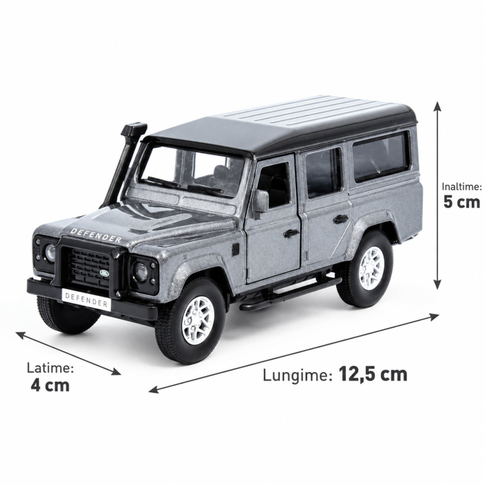 Macheta Land Rover Defender 110 Gri Stornoway, Pull-Back, Scara 1:36, Tayumo [2]