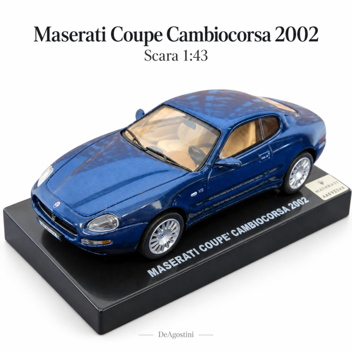 Macheta Maserati Coupe Cambiocorsa 2002 Albastru Metalizat, Scara 1:43, DeAgostini [2]