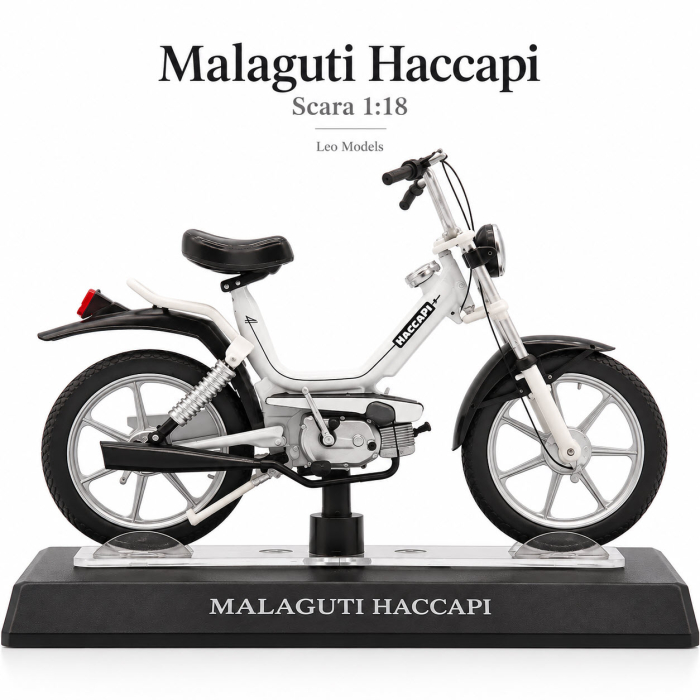 Macheta moto Malaguti Haccapi alb, scara 1:18, Leo Models, Passione Motorini [4]