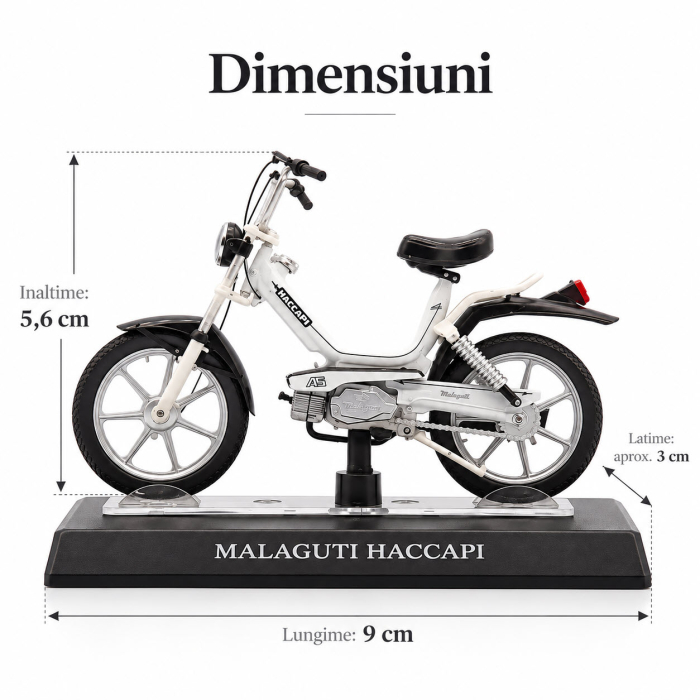 Macheta moto Malaguti Haccapi alb, scara 1:18, Leo Models, Passione Motorini [2]