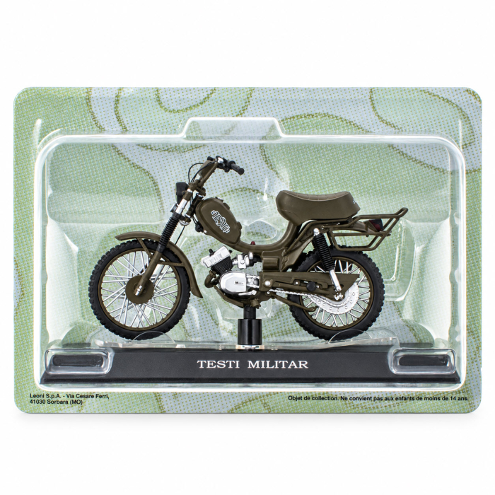 Macheta Moto Retro Testi Militar 1974, maro kaki, scara 1:18, Leo Models, Passione Motorini [4]