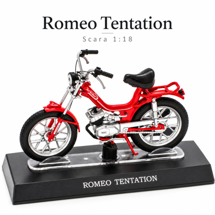 Macheta Moto Romeo Tentation, rosu, scara 1:18, Leo Models, Passione Motorini [2]