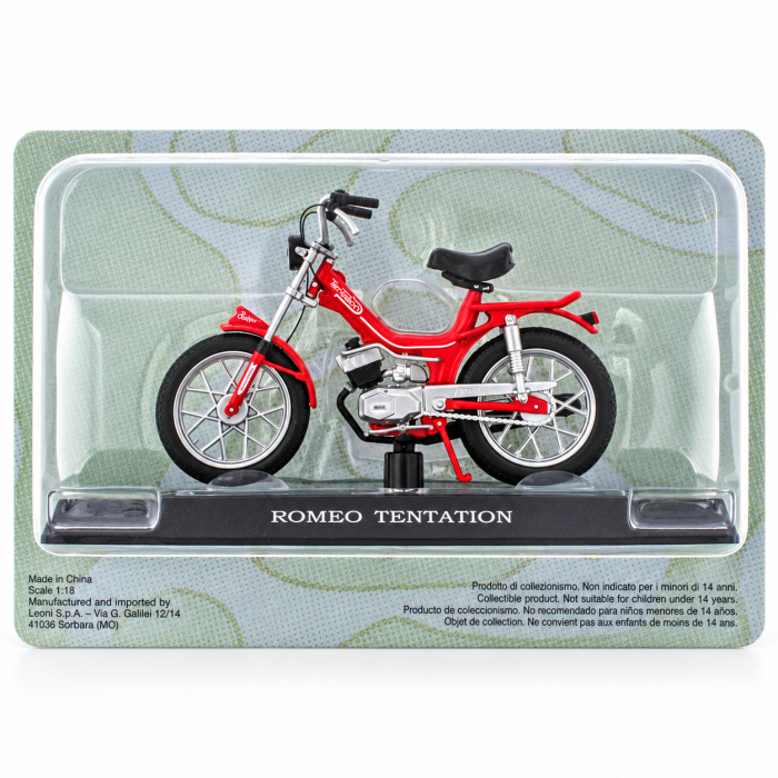 Macheta Moto Romeo Tentation, rosu, scara 1:18, Leo Models, Passione Motorini [5]