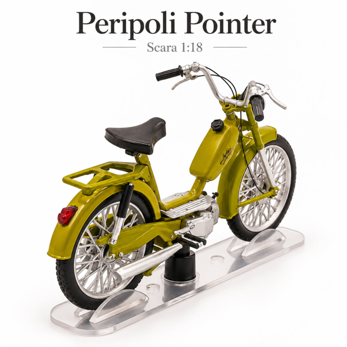 Macheta Moto Vintage Peripoli Pointer, verde masliniu, scara 1:18, Leo Models, Passione Motorini [5]