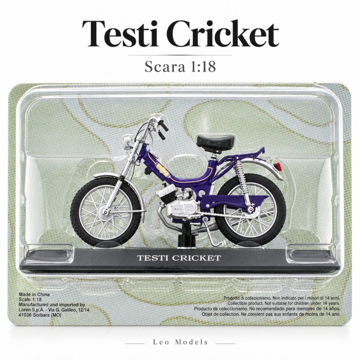 Macheta Moto Vintage Testi Cricket, mov, scara 1:18, Leo Models, Passione Motorini [4]