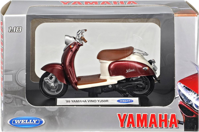 Macheta motocicleta 1999 Yamaha Vino YJ50R, scara 1:18, Welly, cu stand expunere [4]