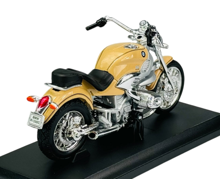 Macheta motocicleta BMW R1200C 2004 scara 1:18 crem Welly, ghidon mobil, suspensie functionala [4]
