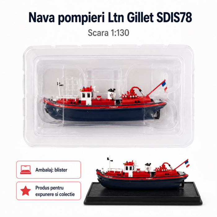Macheta nava pompieri Ltn Gillet SDIS78 Franta, scara 1:130, Atlas [5]
