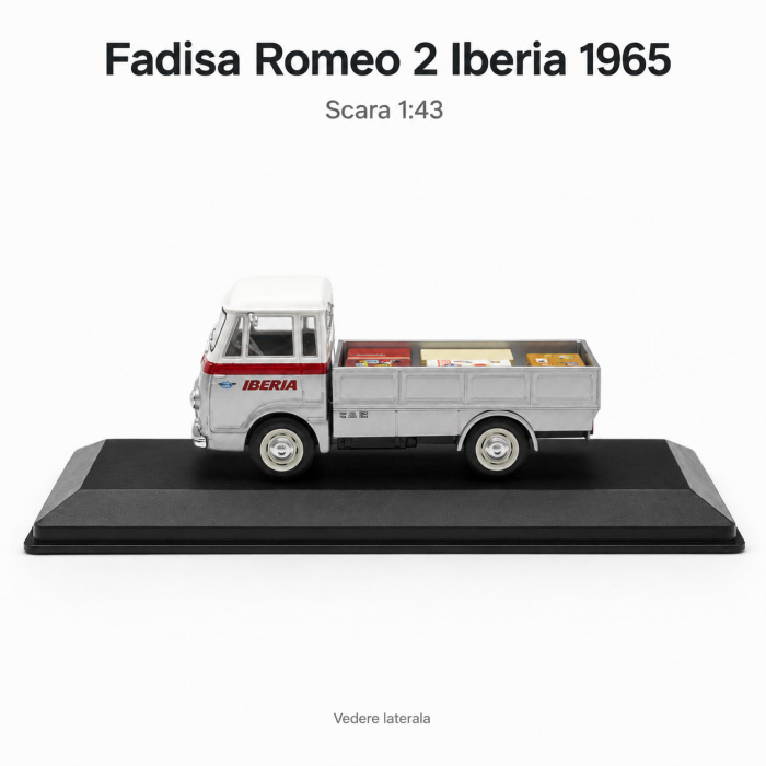 Macheta pick-up Fadisa Romeo 2 Iberia 1965, gri cu rosu, cu vitrina plexiglas, scara 1:43, Atlas [4]