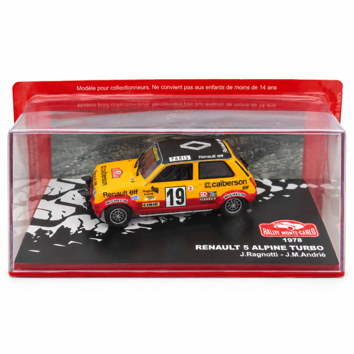 Macheta Renault 5 Alpine Turbo Monte Carlo 1978 J. Ragnotti, galbena, scara 1:43, Altaya [4]