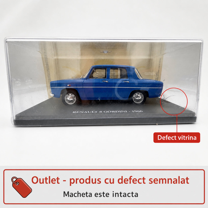 Macheta Renault 8 Gordini 1966 albastra, scara 1:24, (Vitrina Plexiglas Crapata), Outlet [6]