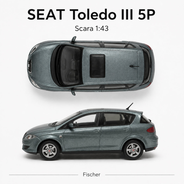 Machetă SEAT Toledo III 5P, 1:43, Fischer, gri petrol metalizat [5]