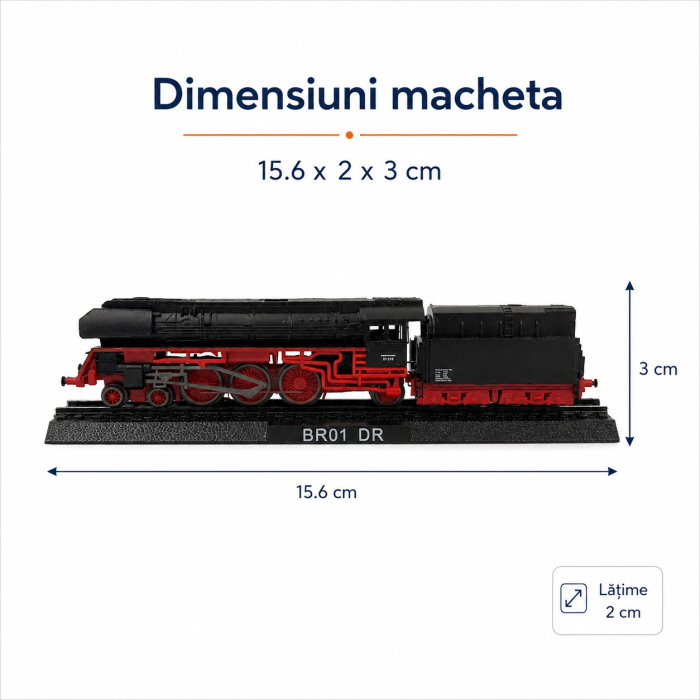 Macheta statica locomotiva cu abur BR01 DR Germany, scara 1:160 N, Del Prado [3]