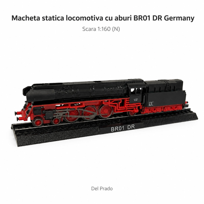 Macheta statica locomotiva cu abur BR01 DR Germany, scara 1:160 N, Del Prado [2]