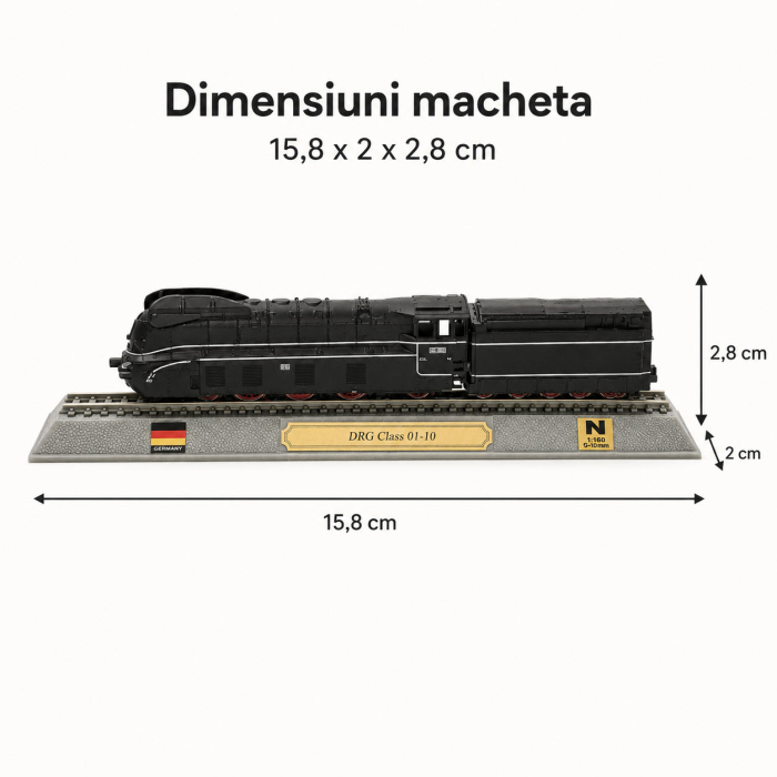 Macheta statica locomotiva DRG Class 01-10 1:160 N, Del Prado, negru [3]