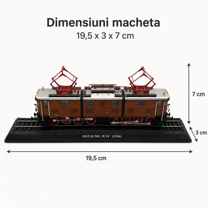 Macheta statica locomotiva EG5 22 501 / E 91 1926, scara 1:87 H0, Atlas [2]