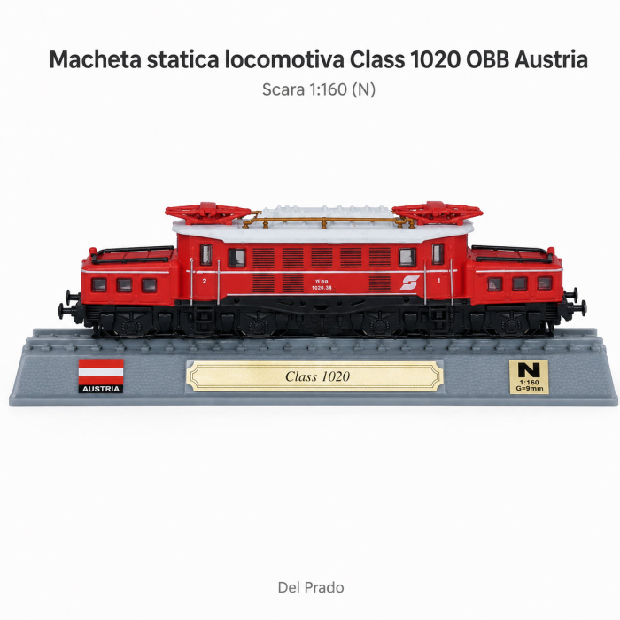 Macheta statica locomotiva electrica Class 1020 OBB Austria, scara 1:160 N, Del Prado [2]