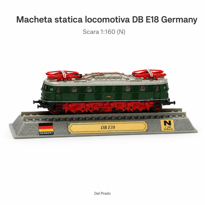 Macheta statica locomotiva electrica DB E18 Germany, scara 1:160 N, Del Prado [2]