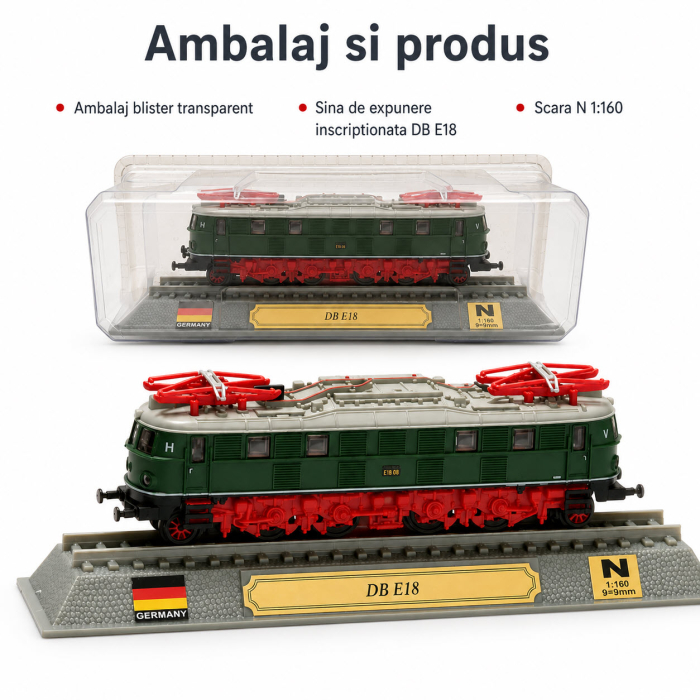 Macheta statica locomotiva electrica DB E18 Germany, scara 1:160 N, Del Prado [4]