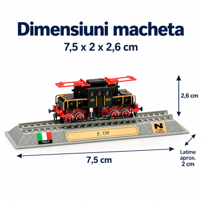 Macheta statica locomotiva electrica E.550 Italy, scara 1:160 N, Del Prado [3]